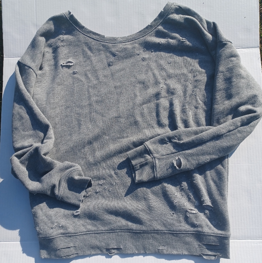 Express Extreme Destressed Crewneck